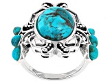 Mix Shaped Blue Turquoise Sterling Silver Ring