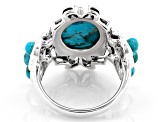 Mix Shaped Blue Turquoise Sterling Silver Ring