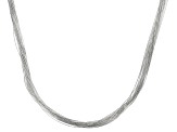 10 Strand 30" Liquid Silver Necklace
