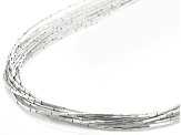 10 Strand 30" Liquid Silver Necklace