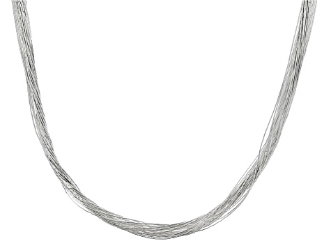 20 Strand 25" Liquid Silver Necklace