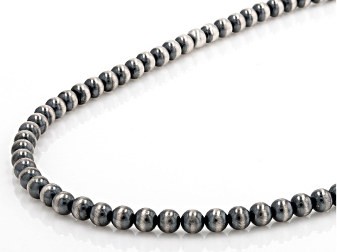 5mm Sterling Silver Oxidized Glitter Beads-newitem205095863