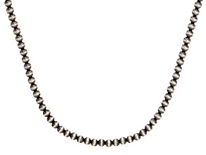 Oxidized Sterling Silver 16" Bead Necklace 4mm