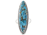 Marquise Blue Turquoise Sterling Silver Ring