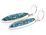 Blue Marquise Turquoise Sterling Silver Earrings