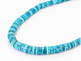 Blue Kingman Turquoise Graduated Sterling Silver Necklace 3-8mm