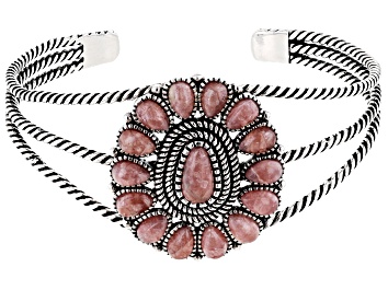 Picture of Pink Rhodochrosite Sterling Silver Cuff Bracelet