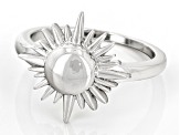 Rhodium Over Sterling Silver Sun Ring