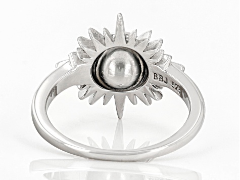 Rhodium Over Sterling Silver Sun Ring