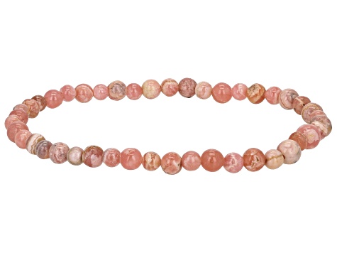 Graduated Rhodochrosite Beaded Stretch Bracelet