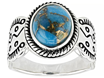 Picture of 10x8mm Composite Kingman Turquoise Sterling Silver Ring