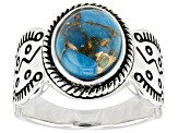 10x8mm Composite Kingman Turquoise Sterling Silver Ring