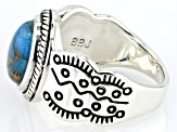 10x8mm Composite Kingman Turquoise Sterling Silver Ring