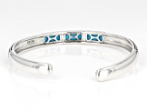 10x5mm Sleeping Beauty Turquoise Rhodium Over Sterling Silver Bangle Bracelet