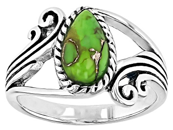 Picture of Green Mohave Turquoise Sterling Silver Solitaire Ring