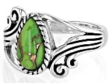 Green Mohave Turquoise Sterling Silver Solitaire Ring