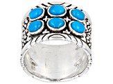 4x3mm Sleeping Beauty Turquoise Sterling Silver Band Ring