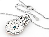 Blue Composite Turquoise & Multi-Color Spiny Oyster Shell Sterling Silver Pendant With Chain