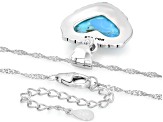 Blue Composite Turquoise Sterling Silver Heart Enhancer Pendant With Chain