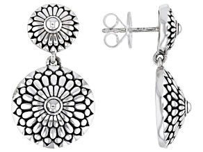 Sterling Silver Sunburst Dangle Earrings