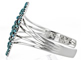 4x4 & 4x3mm Blue Composite Turquoise Sterling Silver Cuff Bracelet