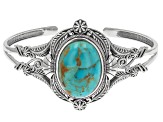 Blue Composite Turquoise Sterling Silver Statement Cuff Bracelet