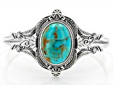 Blue Composite Turquoise Sterling Silver Statement Cuff Bracelet