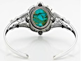 Blue Composite Turquoise Sterling Silver Statement Cuff Bracelet
