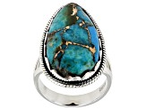 25x13mm Blue Composite Turquoise Sterling Silver Statement Ring