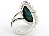 25x13mm Blue Composite Turquoise Sterling Silver Statement Ring