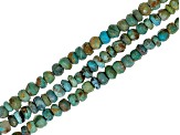 Blue & Green Rondelle Turquoise Sterling Silver Multi-Strand Necklace 3.5x3.5-5x5mm