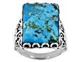 18x13mm Blue Composite Turquoise Sterling Silver Solitaire Ring