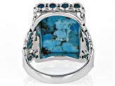 18x13mm Blue Composite Turquoise Sterling Silver Solitaire Ring