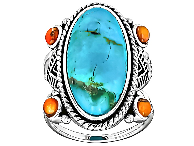 Blue Composite Kingman Turquoise & 3mm Spiny Oyster Shell