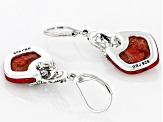 Red Sponge Coral Sterling Silver Earrings 16x15mm