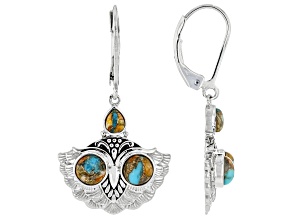 5mm Spiny Oyster Shell Sterling Silver Owl Earrings