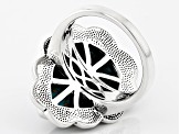 Blue Turquoise Sterling Silver Statement Ring 20x14mm