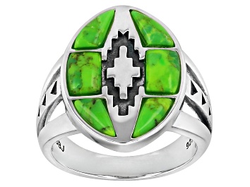 Picture of Green Composite Turquoise Sterling Silver Ring