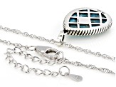 Blue Composite Turquoise Sterling Silver Buffalo Pendant With 18.0" Singapore Chain 20x15mm