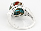Blended Composite Turquoise With Spiny Oyster Shell Sterling Silver Ring 12mm