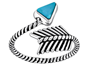 Picture of Blue Turquoise Sterling Silver Arrow Bypass Ring 5x4mm