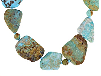 Picture of Mixed Green Turquoise Sterling Silver Beaded Necklace