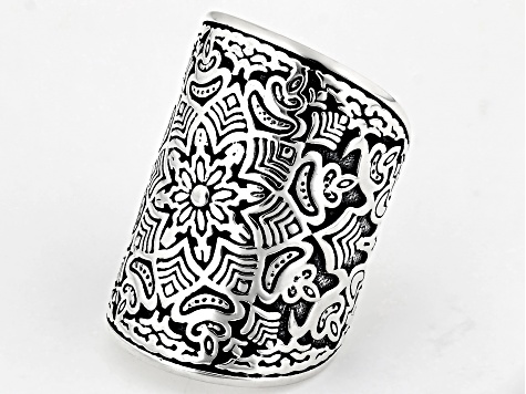 JV Savoy Statement Ring in Charcoal Blue