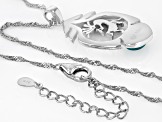 Blue Composite Turquoise Sterling Silver Kokopelli Motif Pendant With 18" Singapore Chain