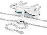 Composite Turquoise Sterling Silver Horse Pendant With 18" Singapore Chain