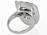 Blue Composite Turquoise Sterling Silver Cowboy Hat Ring 9x7mm