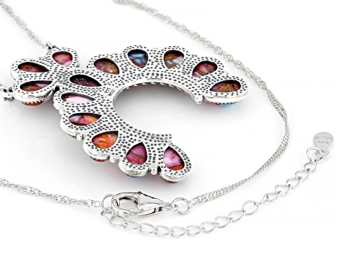 Blended Composite Turquoise with Purple Spiny Oyster Shell Silver