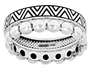 Sterling Silver Set of 2 Band Rings