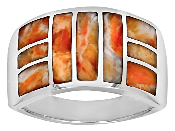 Picture of Inlay Spiny Oyster Shell Sterling Silver Band Ring