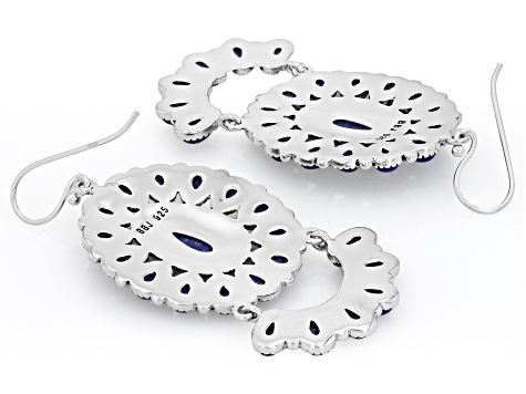 Pear Shaped Blue Lapis Sterling Silver Dangle Earrings 9x4mm, 6x3mm, 5x3mm